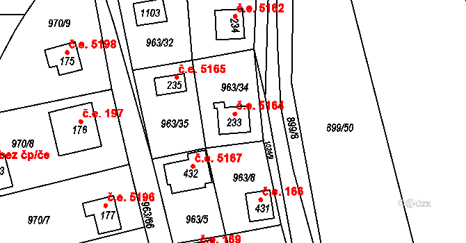 Kozojedy 164, Katastrální mapa