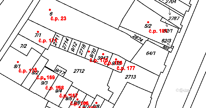 Sušice I 176, Sušice na parcele st. 3942 v KÚ Sušice nad Otavou, Katastrální mapa