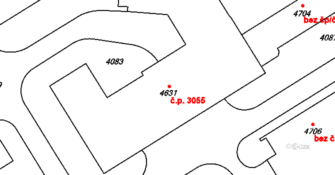 Dvůr Králové nad Labem 3055 na parcele st. 4631 v KÚ Dvůr Králové nad Labem, Katastrální mapa