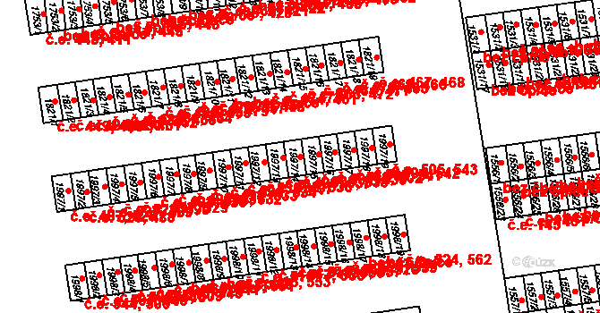 Otrokovice 500,538 na parcele st. 1997/14 v KÚ Otrokovice, Katastrální mapa