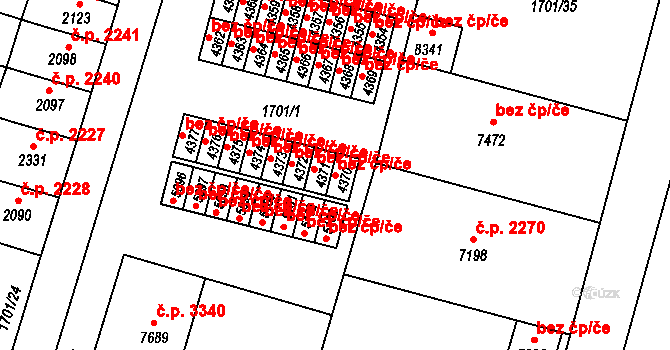 Kroměříž 39060900 na parcele st. 4370 v KÚ Kroměříž, Katastrální mapa