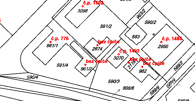 Neratovice 39361900 na parcele st. 2674 v KÚ Neratovice, Katastrální mapa