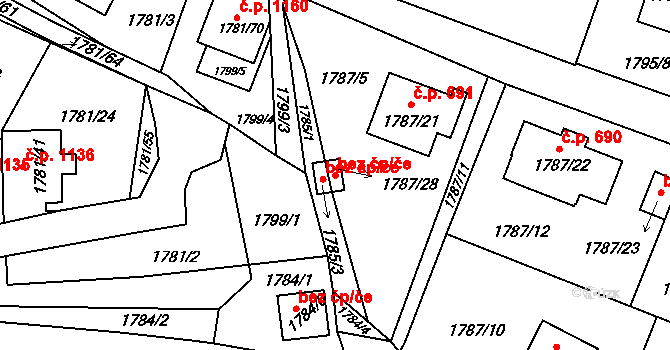 Jilemnice 49405900 na parcele st. 1787/28 v KÚ Jilemnice, Katastrální mapa