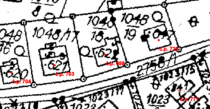 Libina 688 na parcele st. 5372 v KÚ Horní Libina, Katastrální mapa
