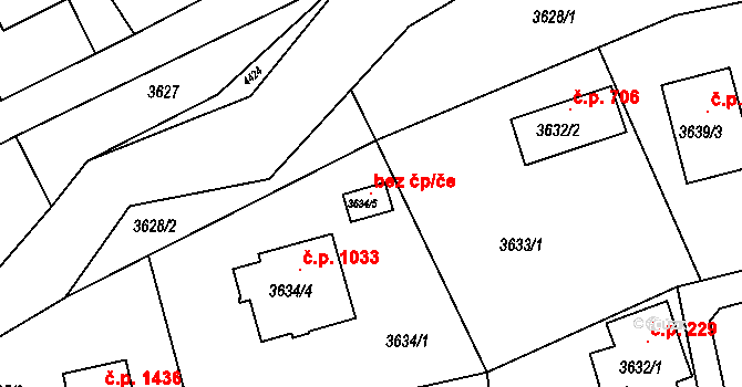 Frýdlant nad Ostravicí 94065900 na parcele st. 3634/5 v KÚ Frýdlant nad Ostravicí, Katastrální mapa