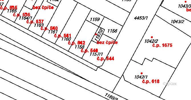 Chotěboř 544 na parcele st. 1157/1 v KÚ Chotěboř, Katastrální mapa