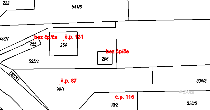 Bělov 106888901 na parcele st. 256 v KÚ Bělov, Katastrální mapa