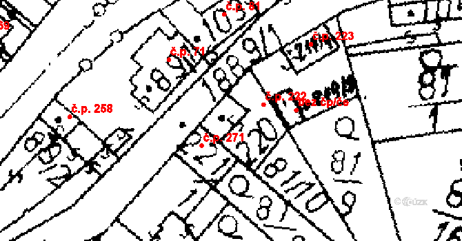 Přerov nad Labem 222 na parcele st. 220 v KÚ Přerov nad Labem, Katastrální mapa