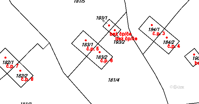 Svatobor 6, Doupovské Hradiště na parcele st. 183/2 v KÚ Doupovské Hradiště, Katastrální mapa