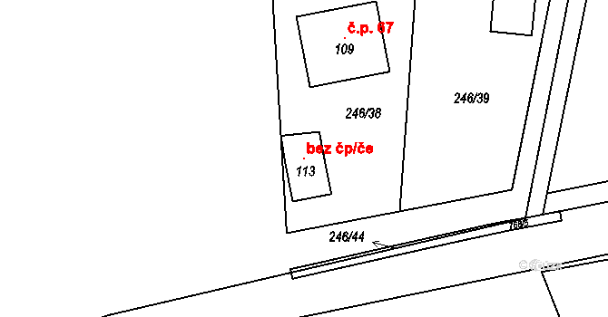 Mezholezy 118549901 na parcele st. 113 v KÚ Mezholezy u Černíkova, Katastrální mapa