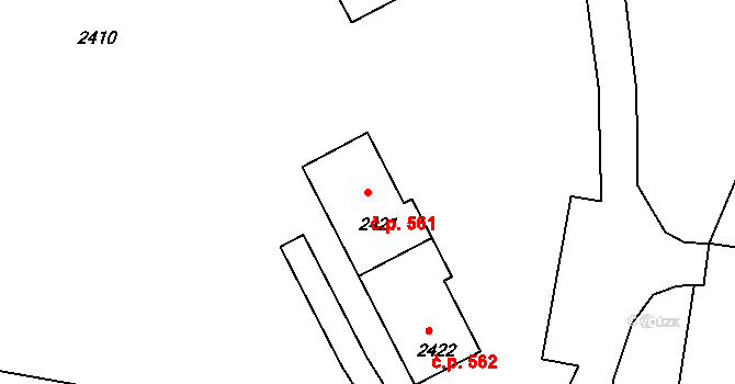 Mimoň I 561, Mimoň na parcele st. 2421 v KÚ Mimoň, Katastrální mapa