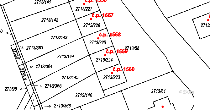 Pelhřimov 1559 na parcele st. 2713/224 v KÚ Pelhřimov, Katastrální mapa
