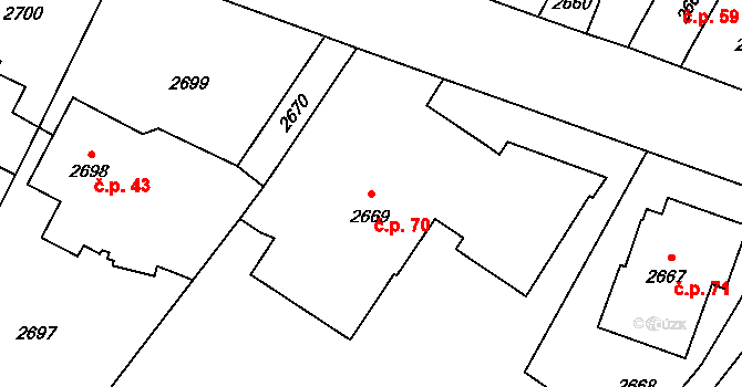 Sviadnov 70 na parcele st. 2669 v KÚ Sviadnov, Katastrální mapa
