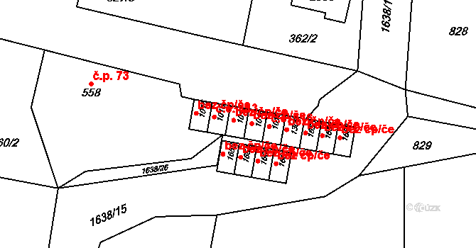 Litovel 114 na parcele st. 1017 v KÚ Litovel, Katastrální mapa