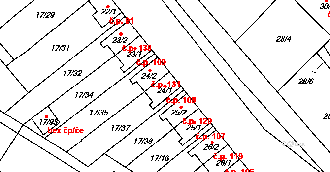 Svatava 108 na parcele st. 24/1 v KÚ Svatava, Katastrální mapa