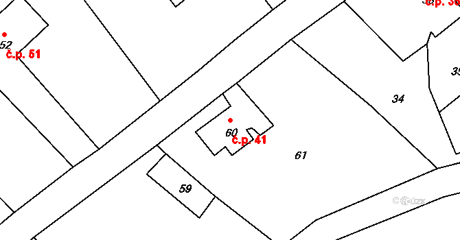 Vítkov 41, Česká Lípa na parcele st. 60 v KÚ Vítkov u Dobranova, Katastrální mapa