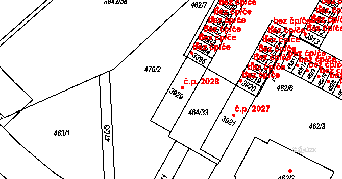 Černá Pole 2028, Brno na parcele st. 3929 v KÚ Černá Pole, Katastrální mapa