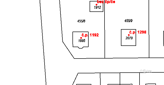 Starý Plzenec 1192 na parcele st. 1895 v KÚ Starý Plzenec, Katastrální mapa