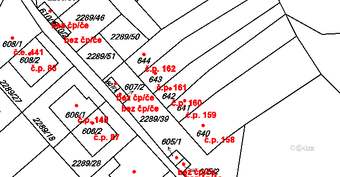 Antonínov 160, Josefův Důl na parcele st. 642 v KÚ Antonínov, Katastrální mapa