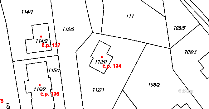 Edrovice 134, Rýmařov na parcele st. 112/9 v KÚ Edrovice, Katastrální mapa