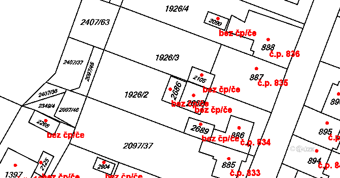 Opava 41587901 na parcele st. 2686 v KÚ Kateřinky u Opavy, Katastrální mapa