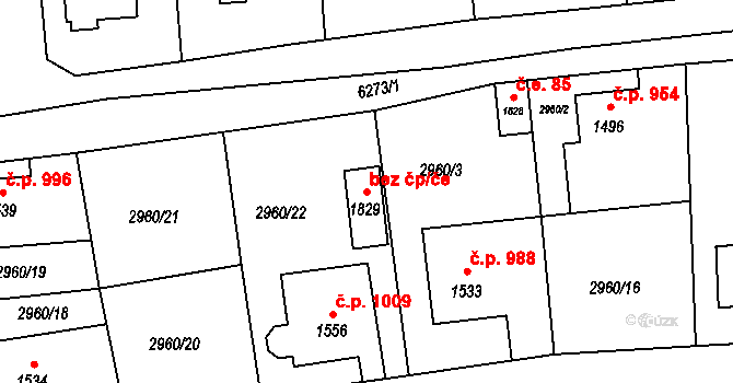 Jiříkov 41625901 na parcele st. 1829 v KÚ Jiříkov, Katastrální mapa