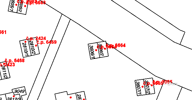 Zlín 3084 na parcele st. 3606/1 v KÚ Zlín, Katastrální mapa