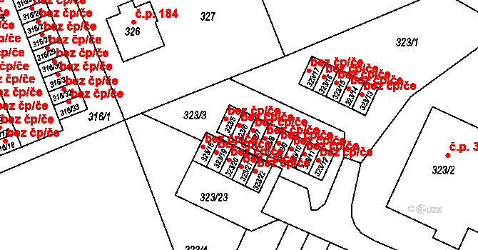 Liberec 42339901 na parcele st. 323/6 v KÚ Dolní Hanychov, Katastrální mapa