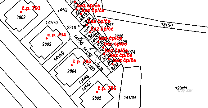 Mariánské Lázně 42872901 na parcele st. 3230 v KÚ Úšovice, Katastrální mapa