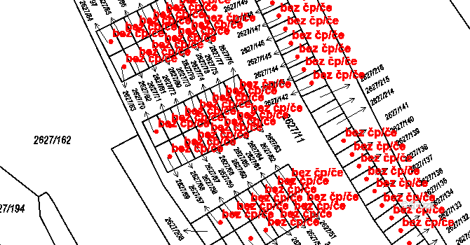 Opava 43818901 na parcele st. 2627/64 v KÚ Opava-Předměstí, Katastrální mapa