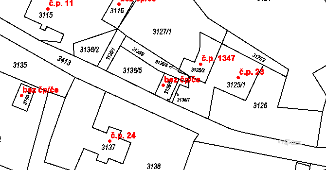 Orlová 43963901 na parcele st. 3136/6 v KÚ Poruba u Orlové, Katastrální mapa