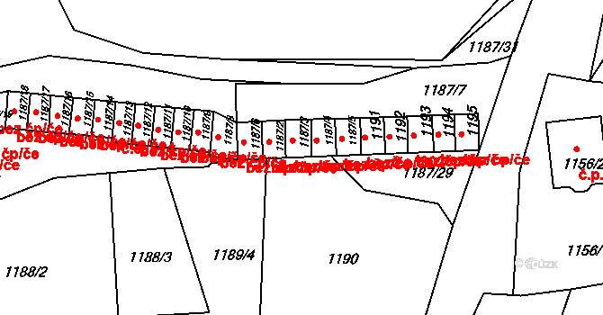 Tachov 44081901 na parcele st. 1187/3 v KÚ Tachov, Katastrální mapa