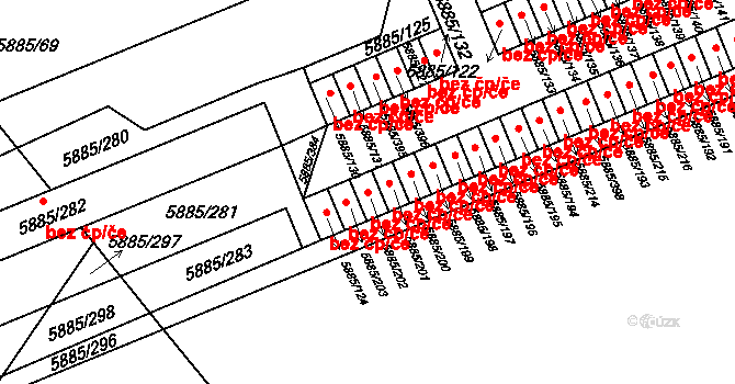 Chomutov 45047901 na parcele st. 5885/202 v KÚ Chomutov I, Katastrální mapa