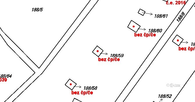 Teplice 45143901 na parcele st. 188/59 v KÚ Sobědruhy, Katastrální mapa