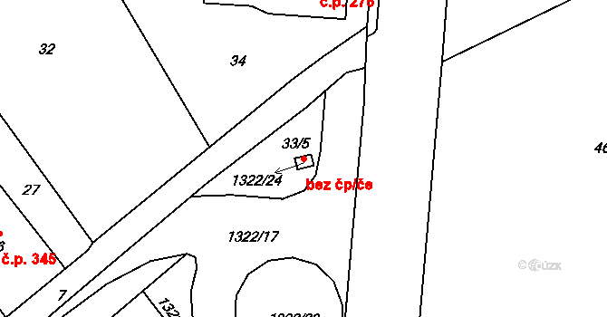 Rumburk 45163901 na parcele st. 1322/24 v KÚ Horní Jindřichov, Katastrální mapa