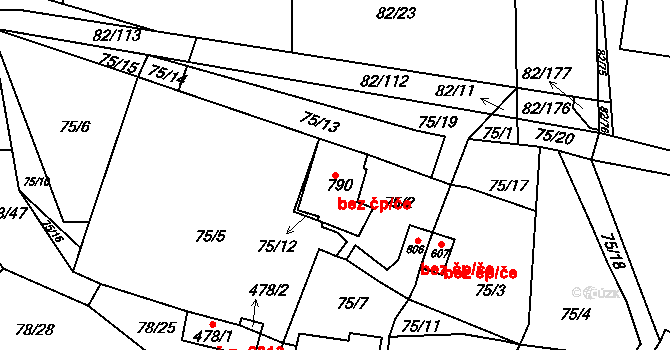 Kralupy nad Vltavou 45406901 na parcele st. 790 v KÚ Lobeč, Katastrální mapa