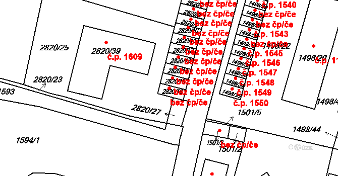 Moravská Třebová 46413901 na parcele st. 2820/16 v KÚ Moravská Třebová, Katastrální mapa