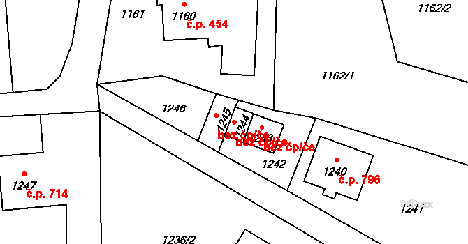 Vendryně 46465901 na parcele st. 1244 v KÚ Vendryně, Katastrální mapa
