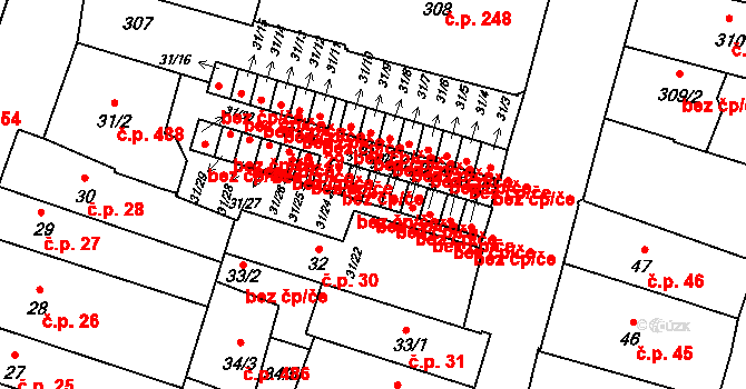 České Budějovice 46891901 na parcele st. 31/22 v KÚ České Budějovice 1, Katastrální mapa