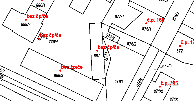 Bystřice pod Hostýnem 47556901 na parcele st. 887 v KÚ Rychlov u Bystřice pod Hostýnem, Katastrální mapa