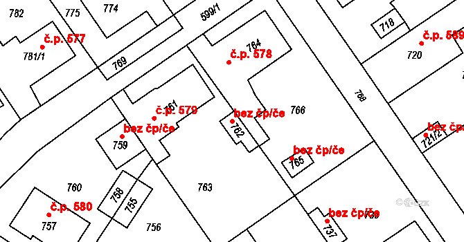 Buštěhrad 48062901 na parcele st. 762 v KÚ Buštěhrad, Katastrální mapa