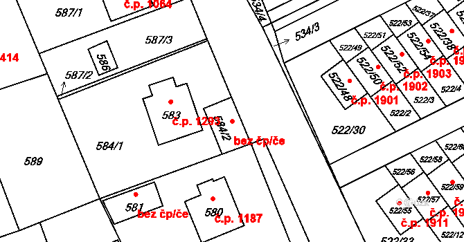 Úvaly 48450901 na parcele st. 584/2 v KÚ Úvaly u Prahy, Katastrální mapa