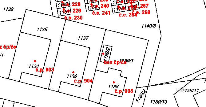 Havířov 49176901 na parcele st. 1139/2 v KÚ Šumbark, Katastrální mapa