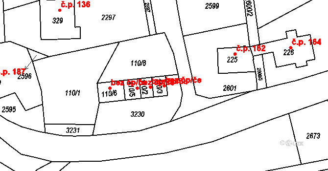 Lánov 49613901 na parcele st. 110/3 v KÚ Horní Lánov, Katastrální mapa