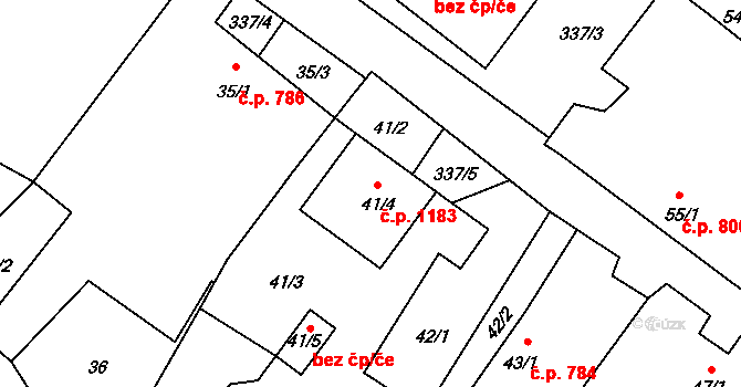 Popovice 1183, Jaroměřice nad Rokytnou na parcele st. 41/4 v KÚ Popovice nad Rokytnou, Katastrální mapa