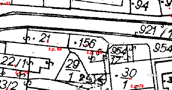 Choltice 109 na parcele st. 156 v KÚ Choltice, Katastrální mapa