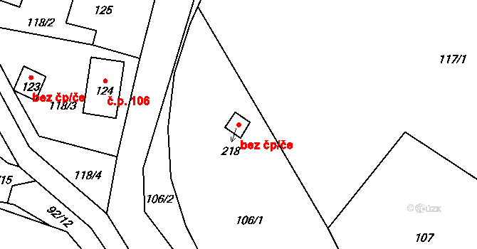 Heřmanov 77761901 na parcele st. 218 v KÚ Heřmanov, Katastrální mapa
