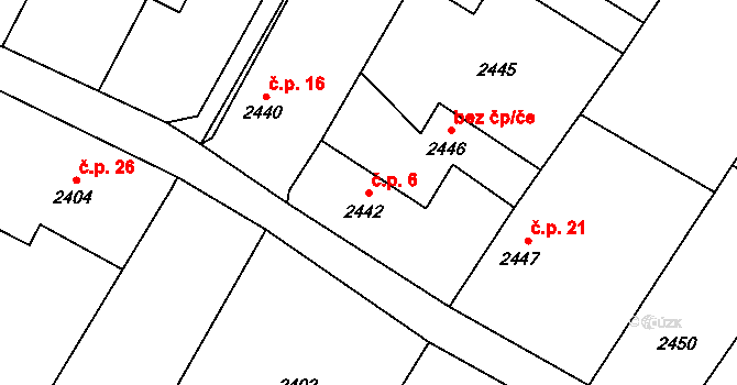 Hýlov 6, Klimkovice na parcele st. 2442 v KÚ Klimkovice, Katastrální mapa