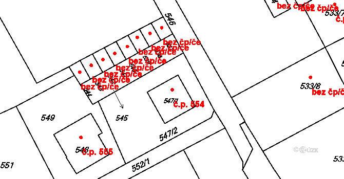 Suchdol nad Odrou 554 na parcele st. 547/1 v KÚ Suchdol nad Odrou, Katastrální mapa