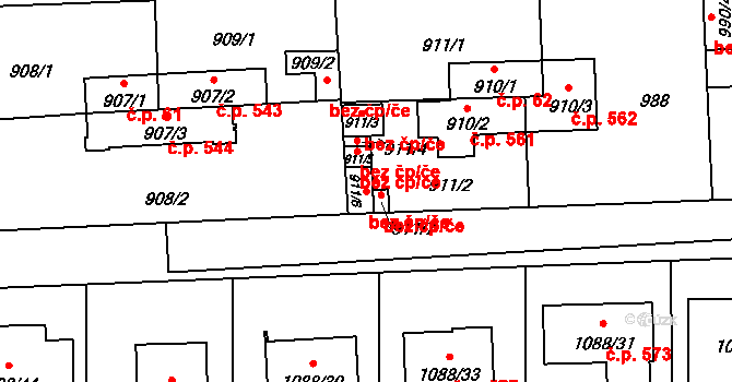 Líně 92462901 na parcele st. 911/6 v KÚ Líně, Katastrální mapa